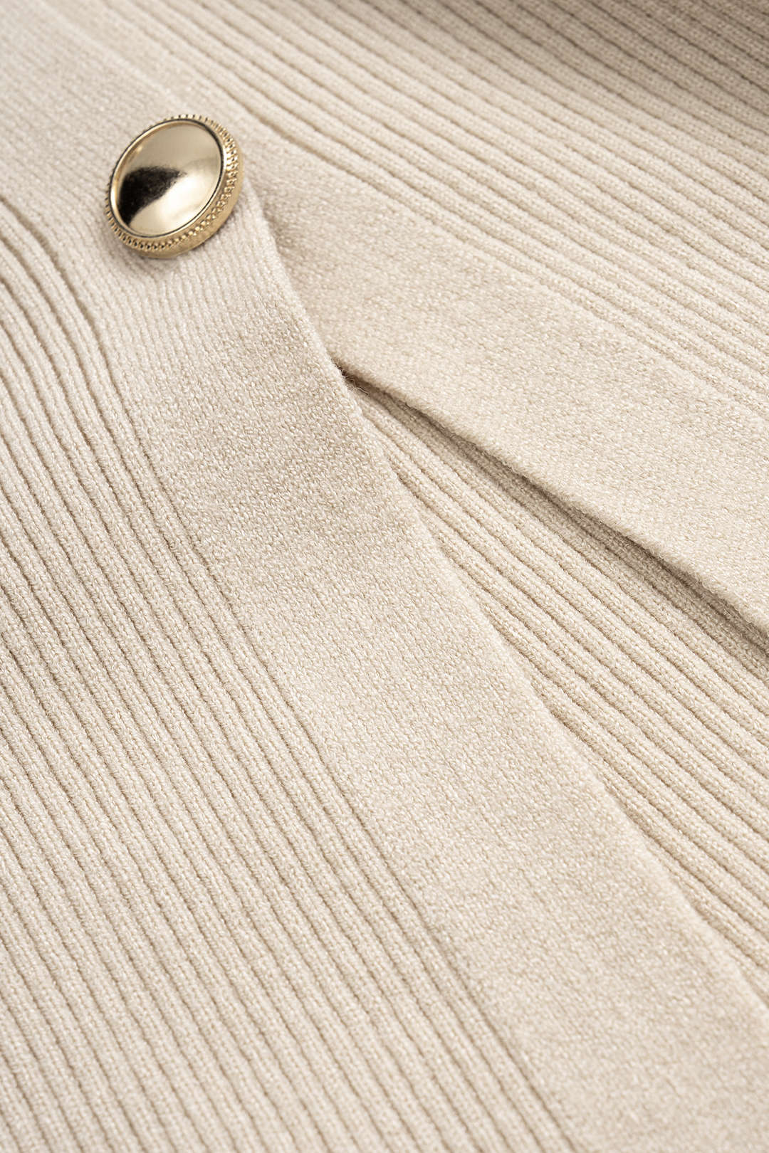 Knit Button V-Neck Short Sleeve Dress