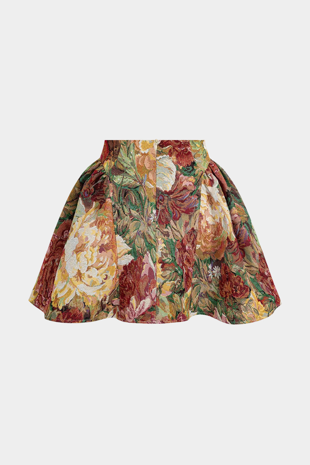 Jacquard-Rüschenrock mit Blumenmuster