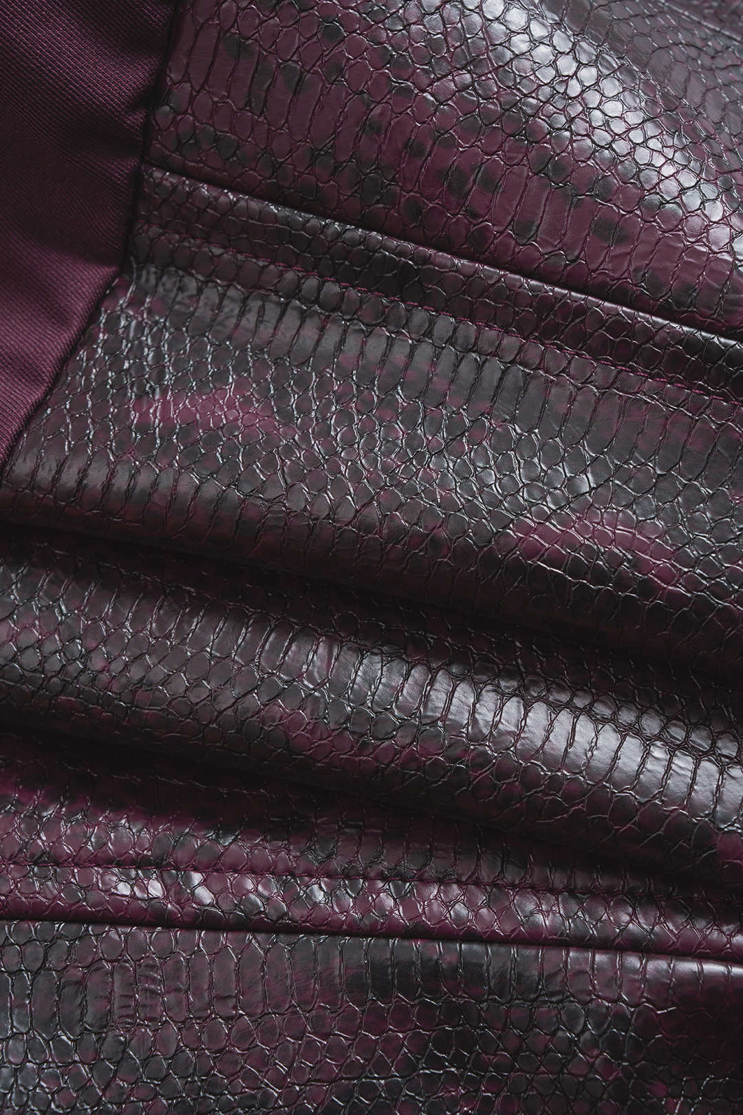 Blazer à revers crantés en similicuir imprimé serpent avec agrafes