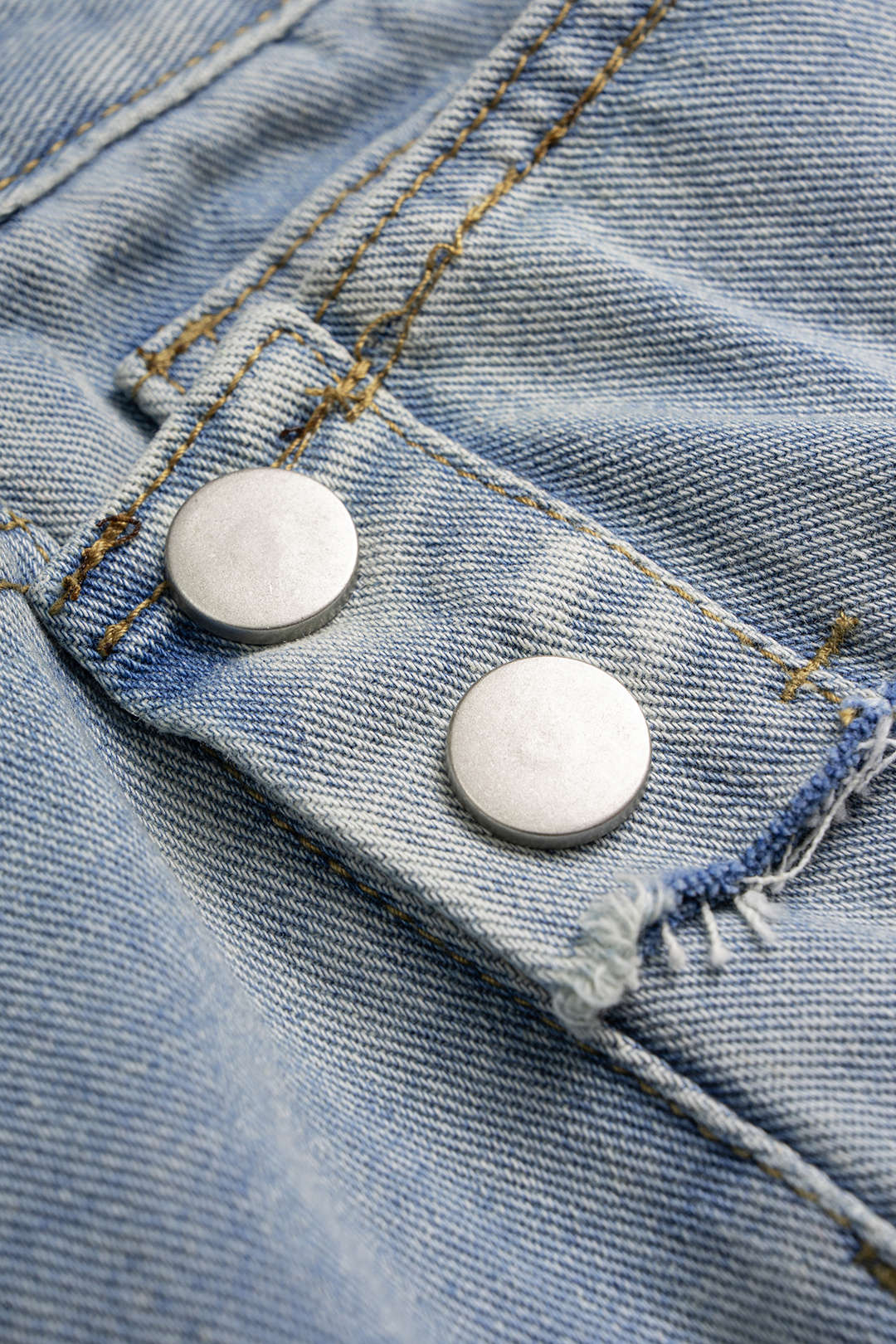Denim Asymmetrical Frayed Shorts