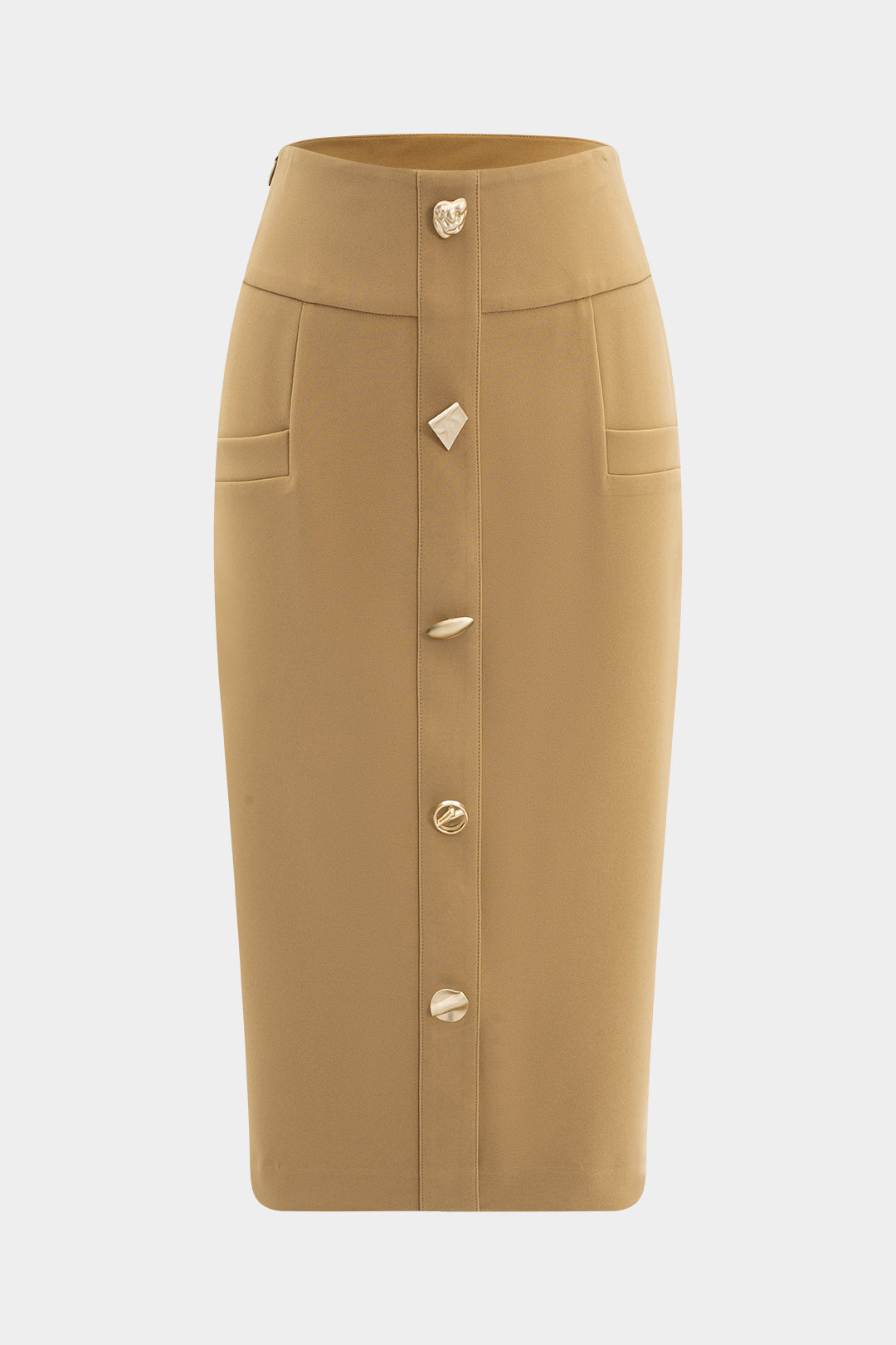 Metal Button Pocket Skirt