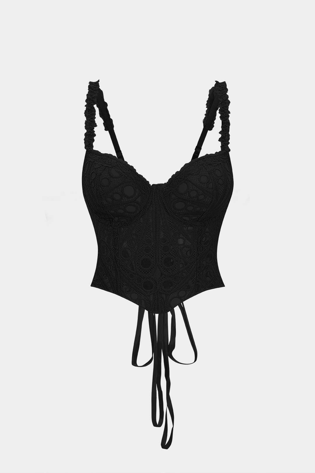 Haut caraco à lacets avec corset et bordure en dentelle
