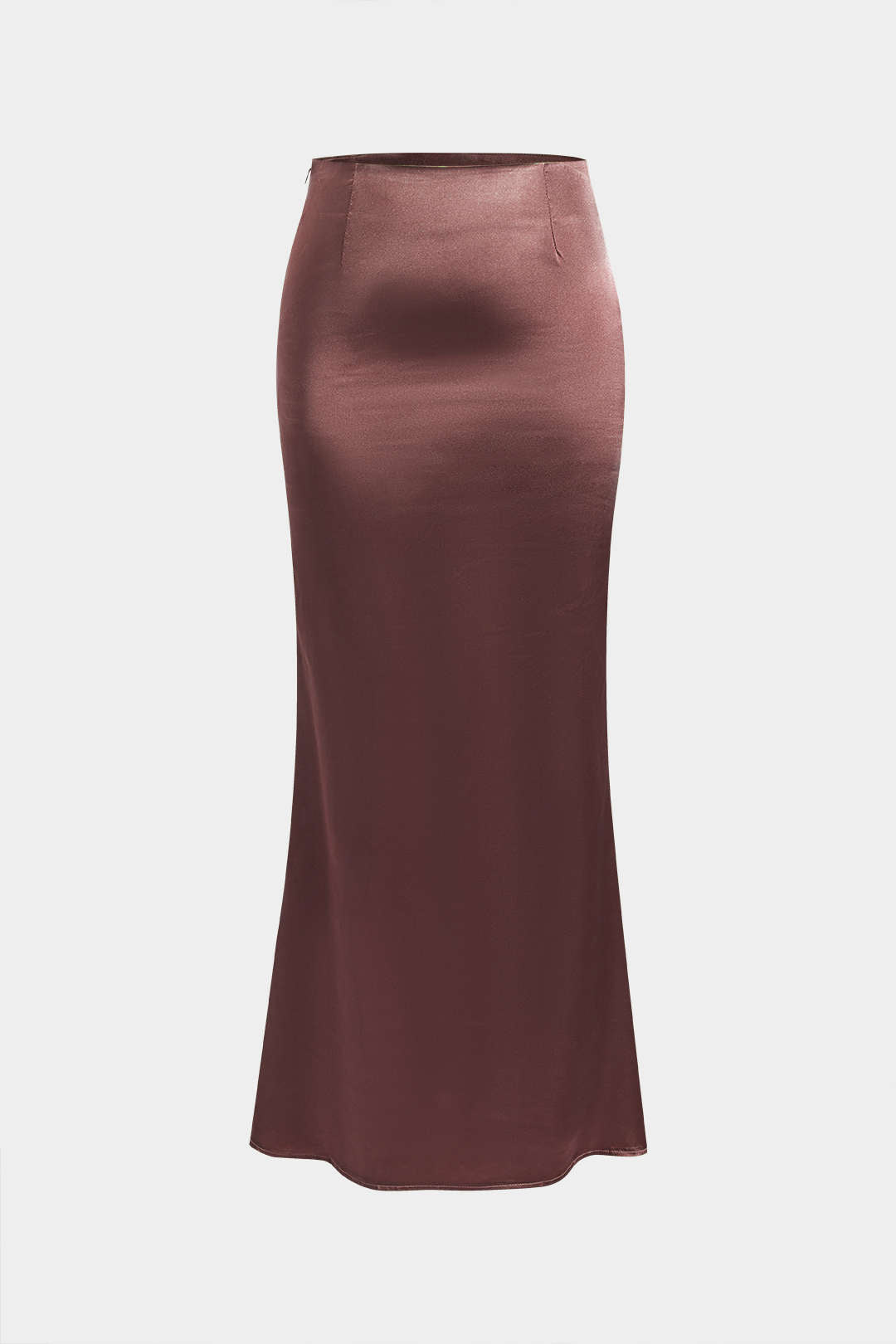Solid Satin Zipper Skirt