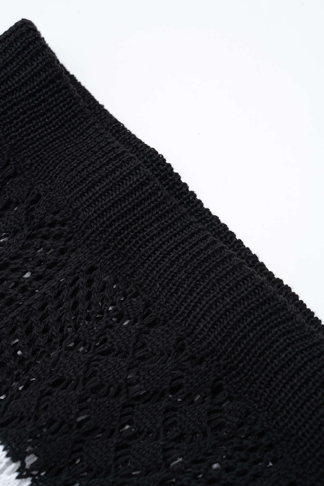 Knit Contrast Hollow Out Tank Top And Skirt Set