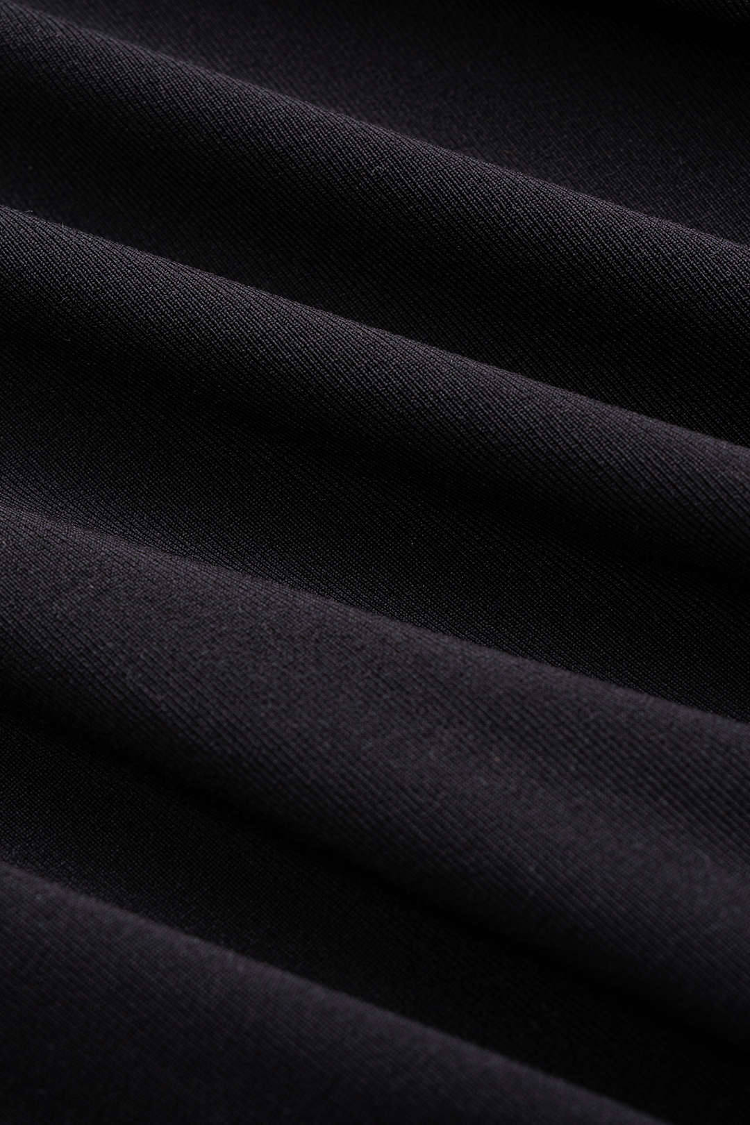 Basic Faux Leather High Collar Wrinkled Long Sleeve T-Shirt