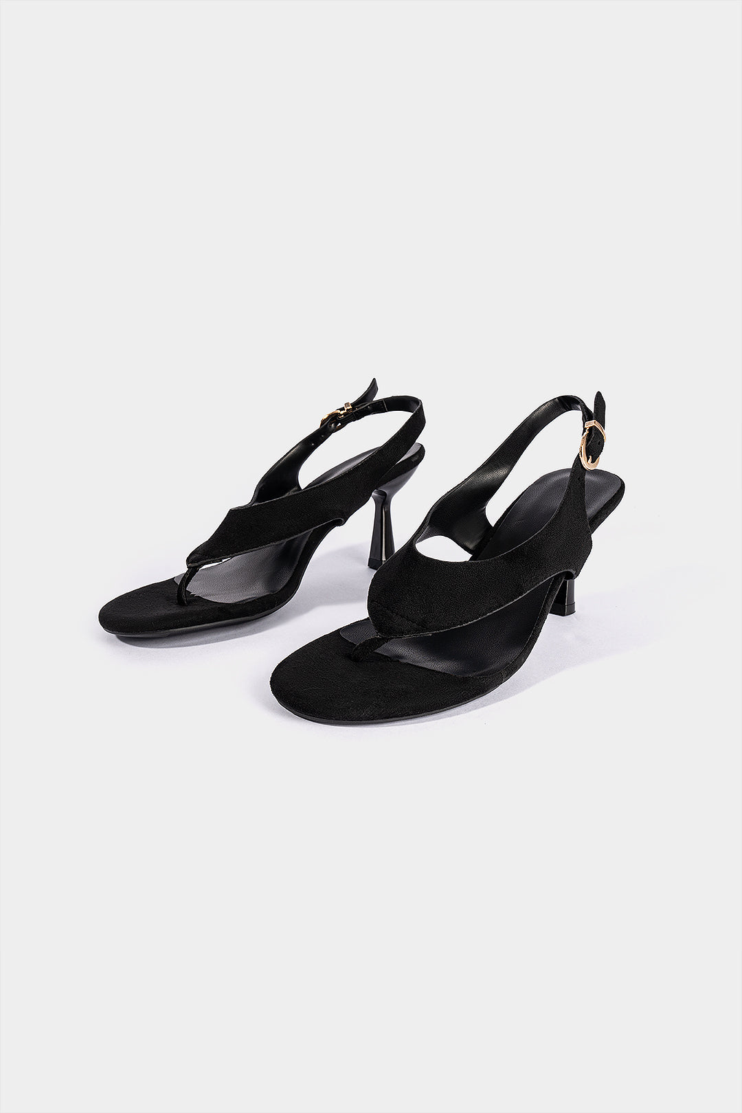 Suede Open Toe High Heels