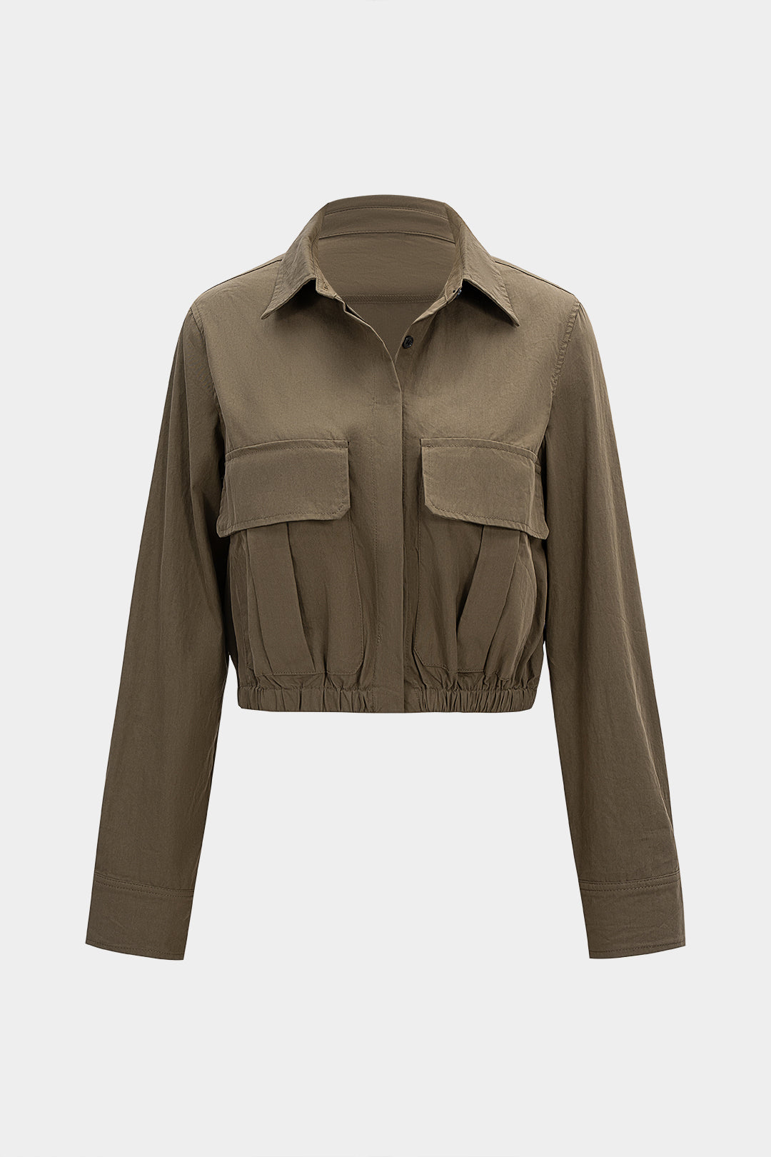 Ruched Pocket Long-Sleeve Top