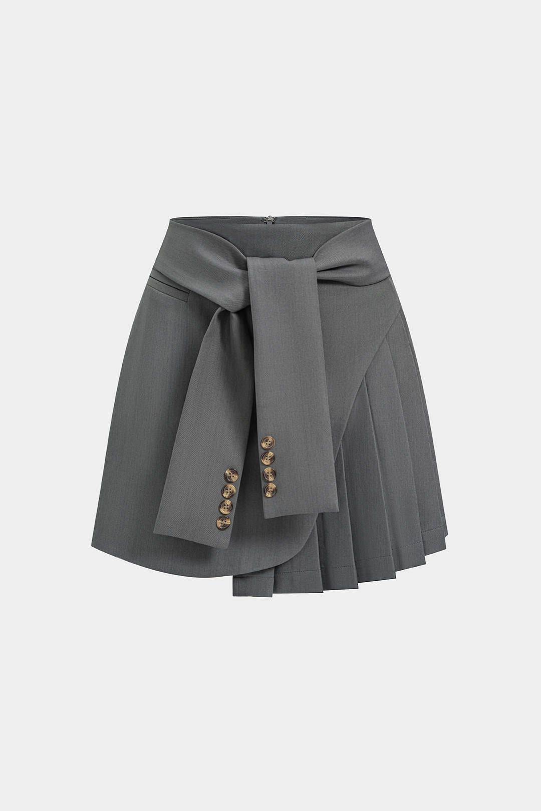 Asymmetrischer Falten-High-Waist-A-Linien-Rock zum Binden