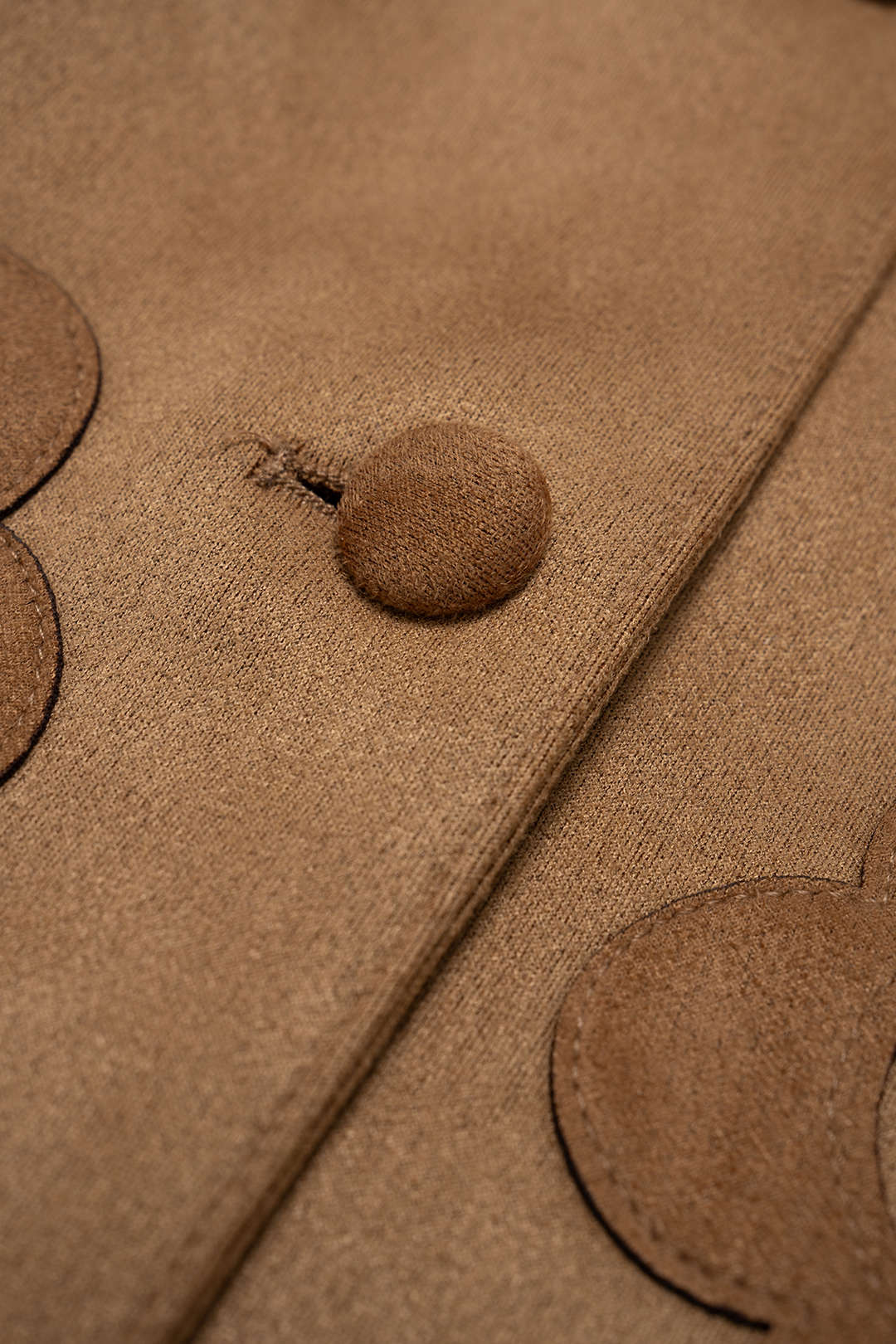 Flower appliques Suede Patchwork Button Jacket