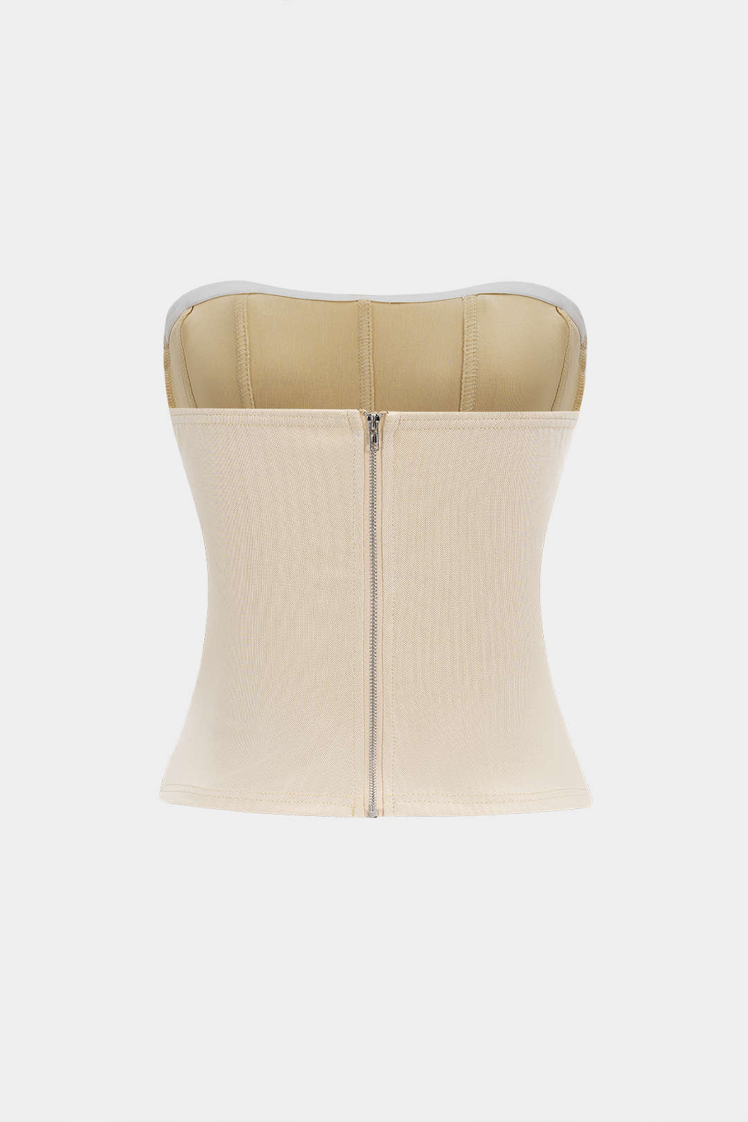 Mesh Corset Zipper Tube Top