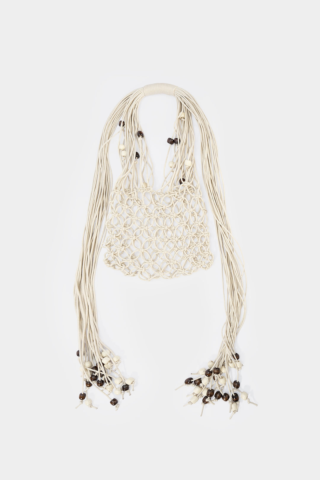 Beaded Hollow Woven Shoulder Bag