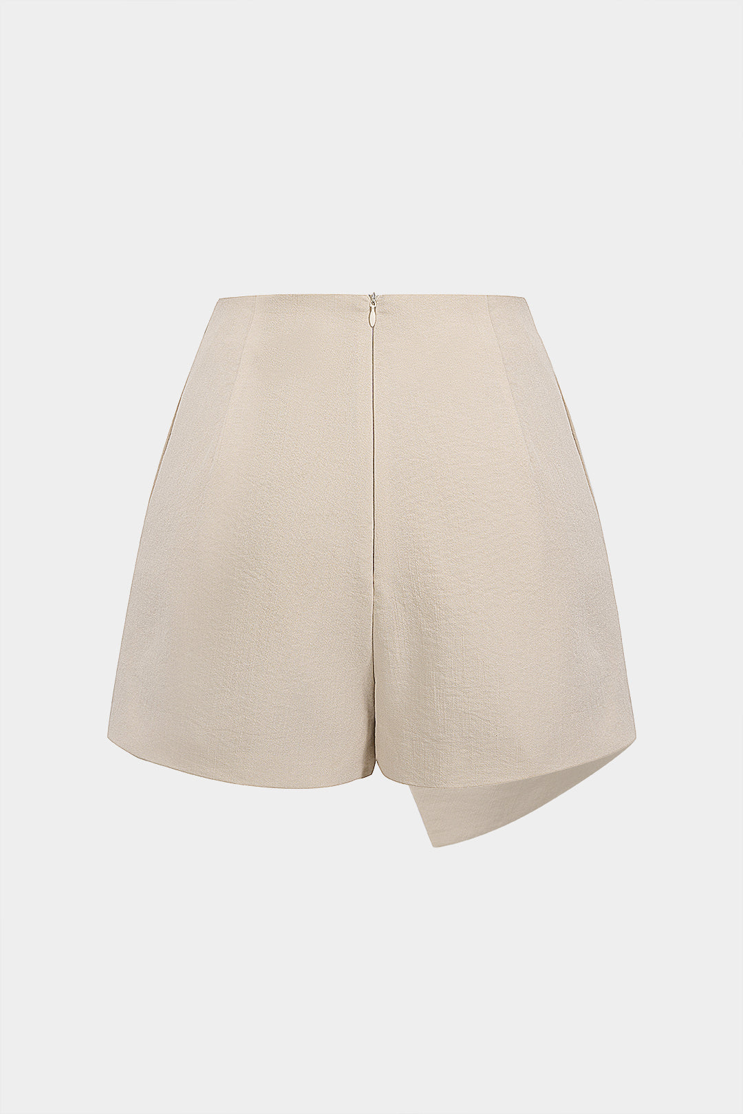 Jupe-short taille haute froncée métallisée