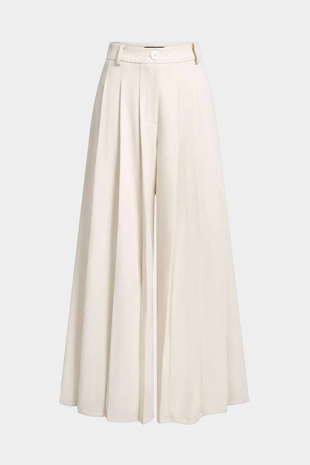 Solid Pleated Wide Leg Pants