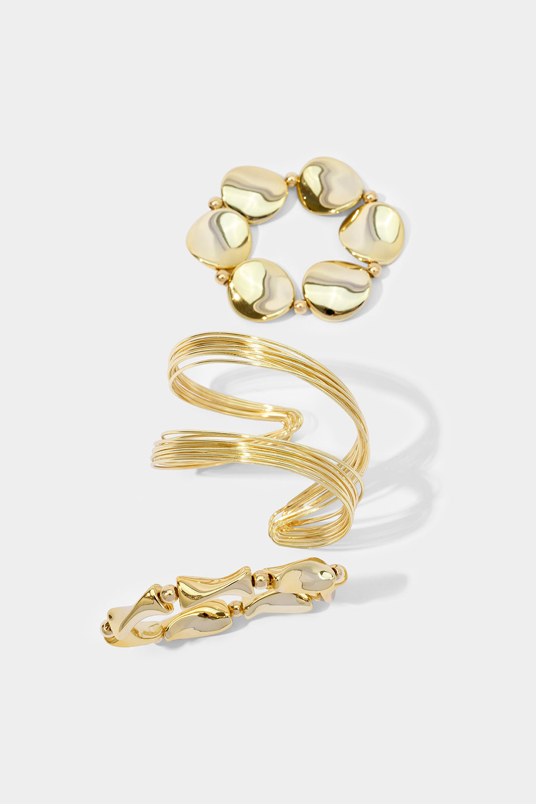 Alloy Geometric Multi-Layer Bracelets