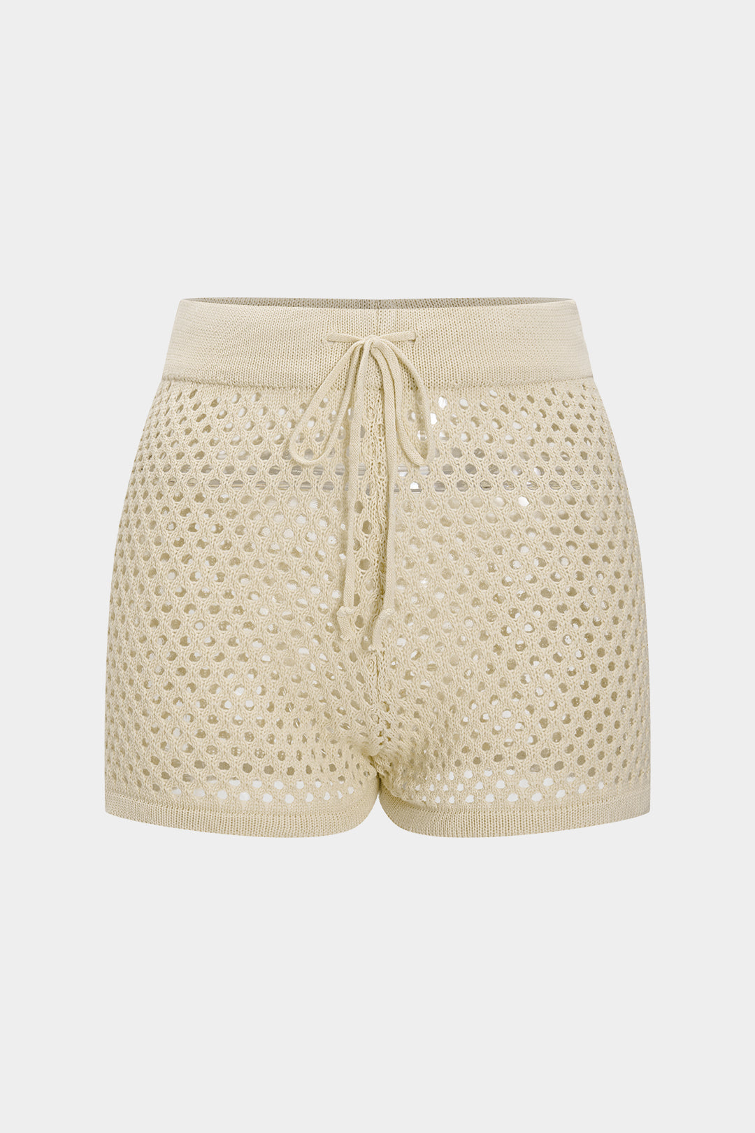 Gestricktes Oberteil mit Knöpfen, Cut-Out und kurzen Ärmeln und Shorts Set
