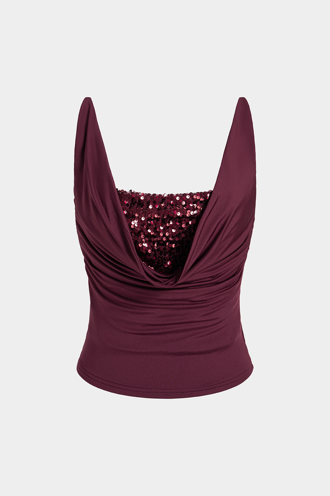 Sequin Patchwrok Ruched Tank Top