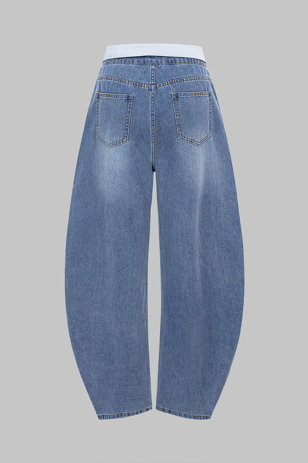 Jean baril à poches en denim