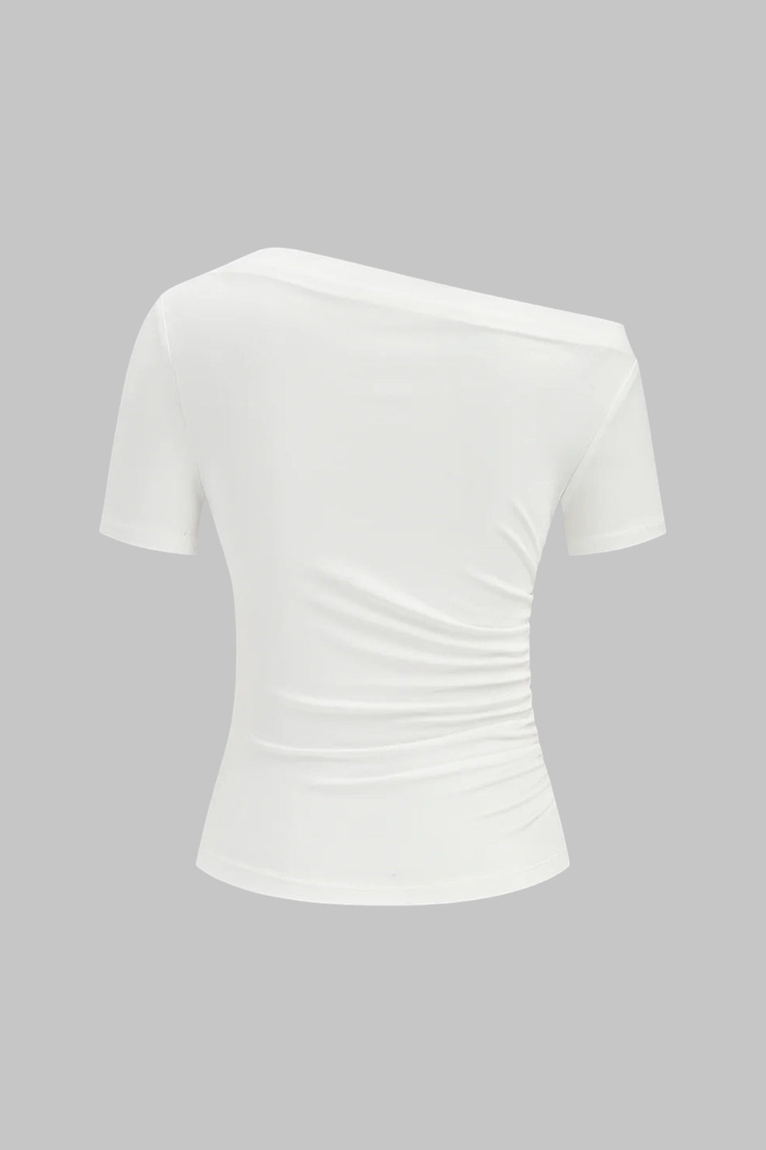 T-shirt solide à manches courtes et une épaule