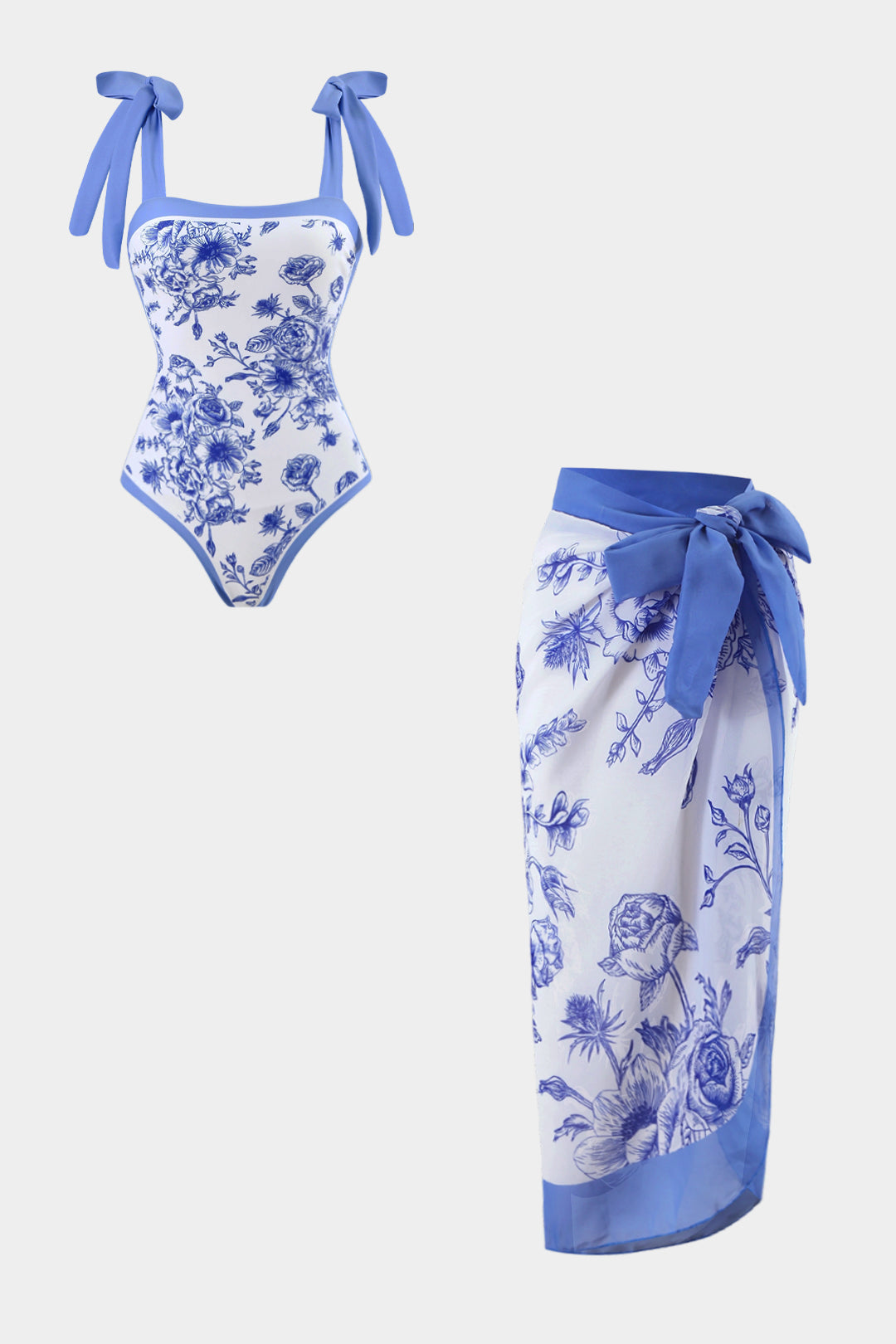 Floral Print Tie-Up Bikini Set