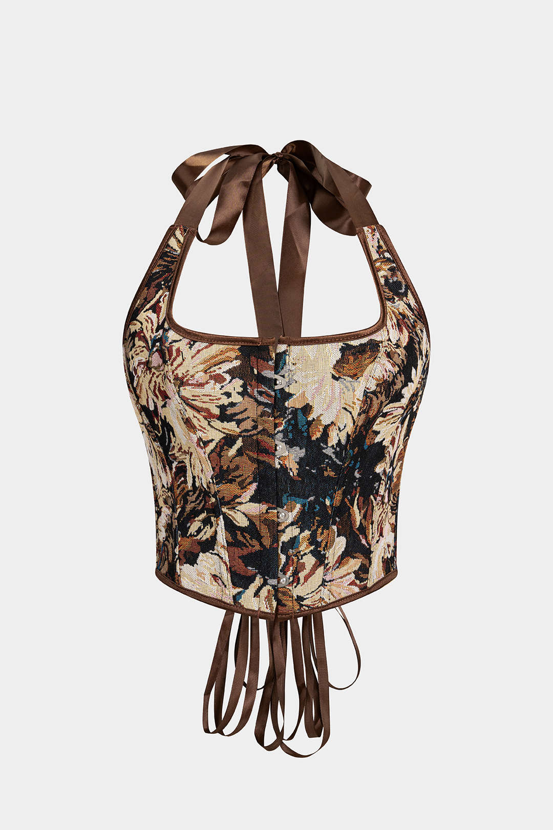 Jacquard Halter Tie Back Backless Cami Top