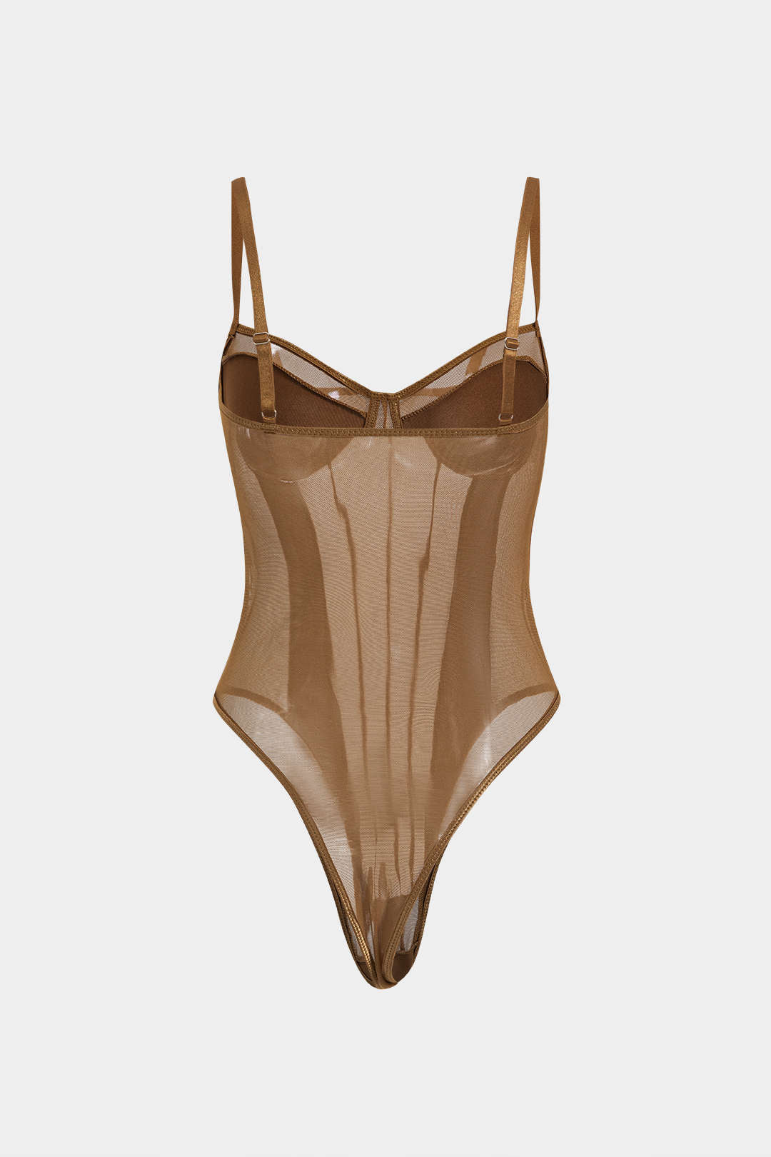 Mesh Backless Sheer Patchwork Corset Slip Sleeveless Bodysuit