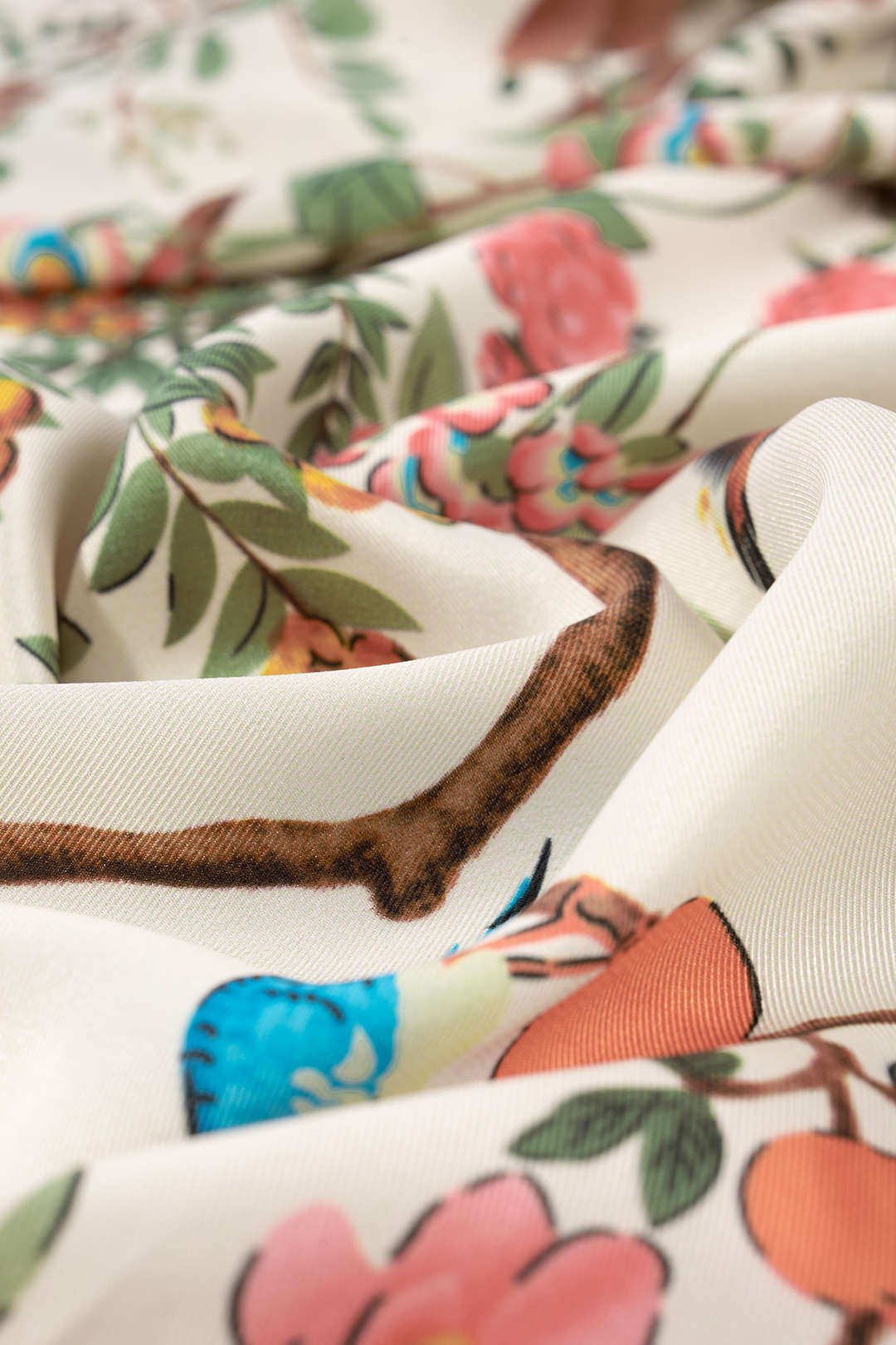 Floral Bird Print Scarf
