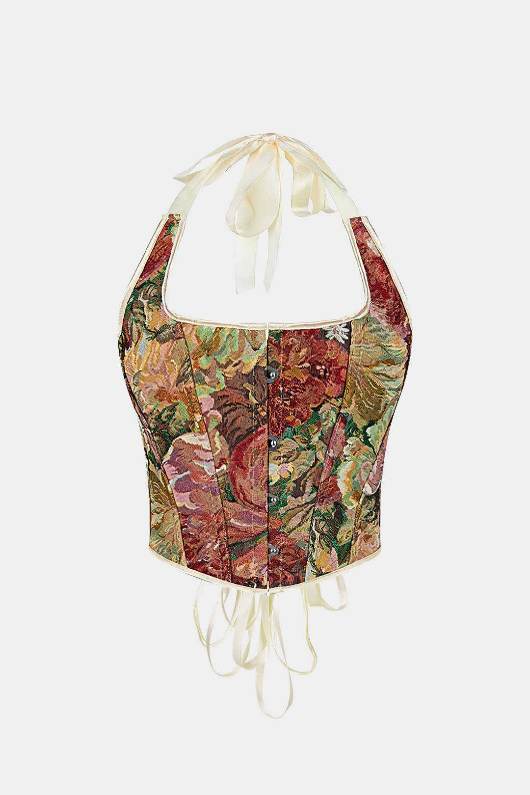 Jacquard Neckholder-Trägertop mit freiem Rücken
