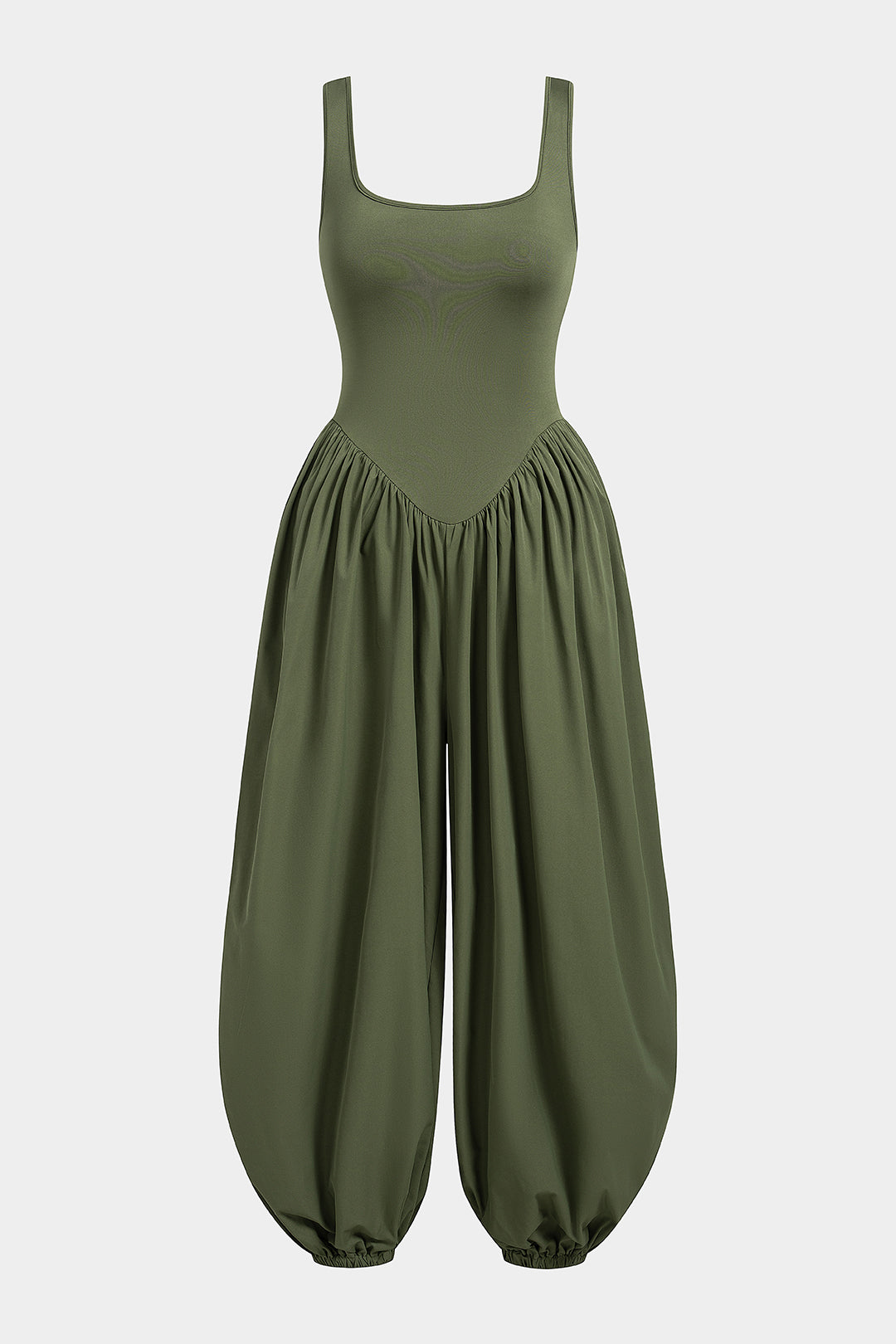 Ärmelloser Jumpsuit mit eckigem Ausschnitt