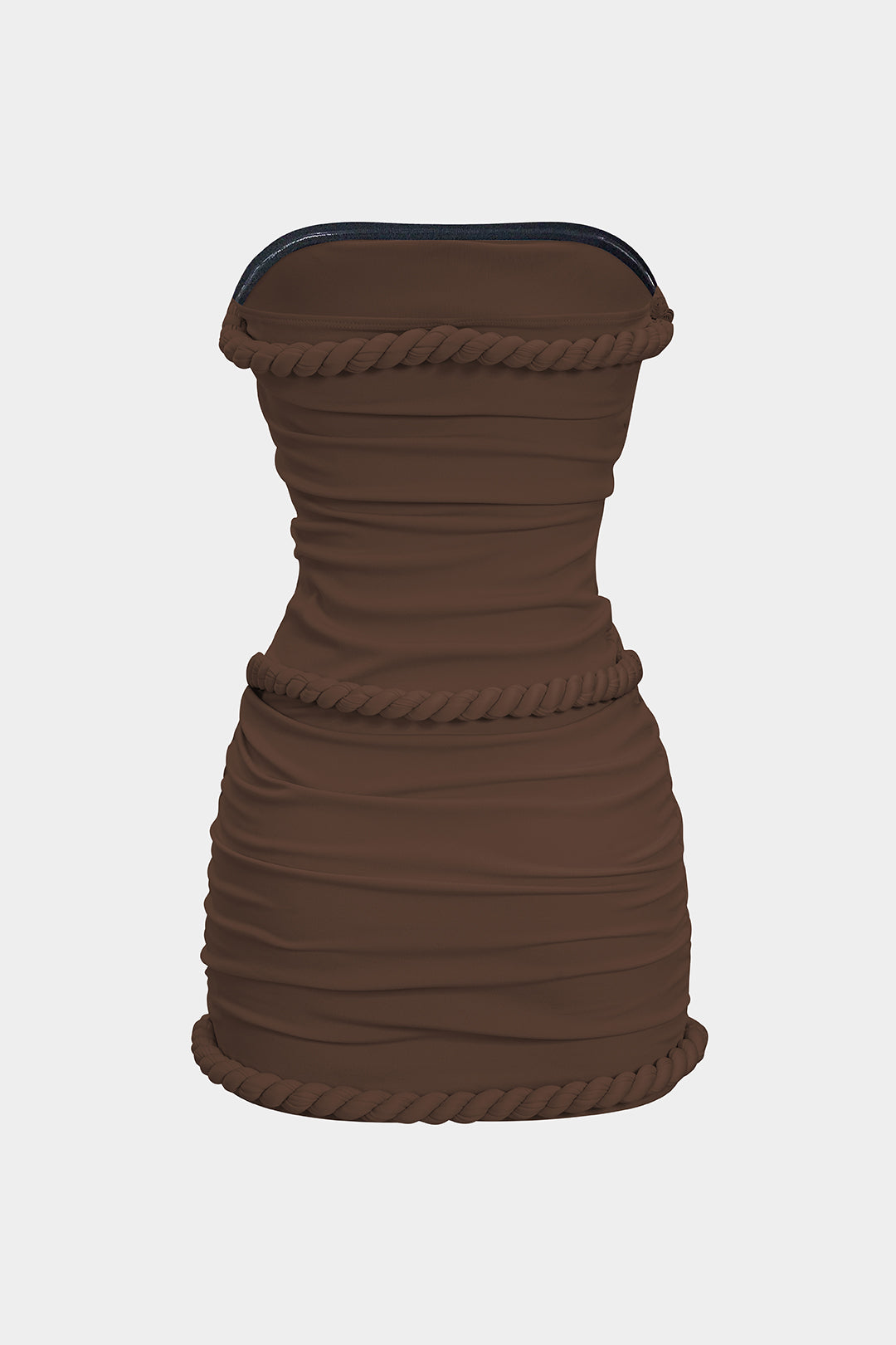 Twist Knot Strapless Sleeveless Mini Dress