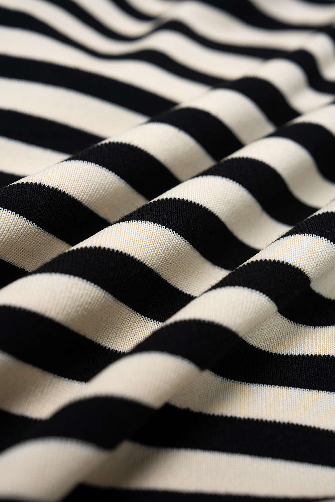 Stripes Print Waist-Cinching One Shoulder Long Sleeve T-Shirt