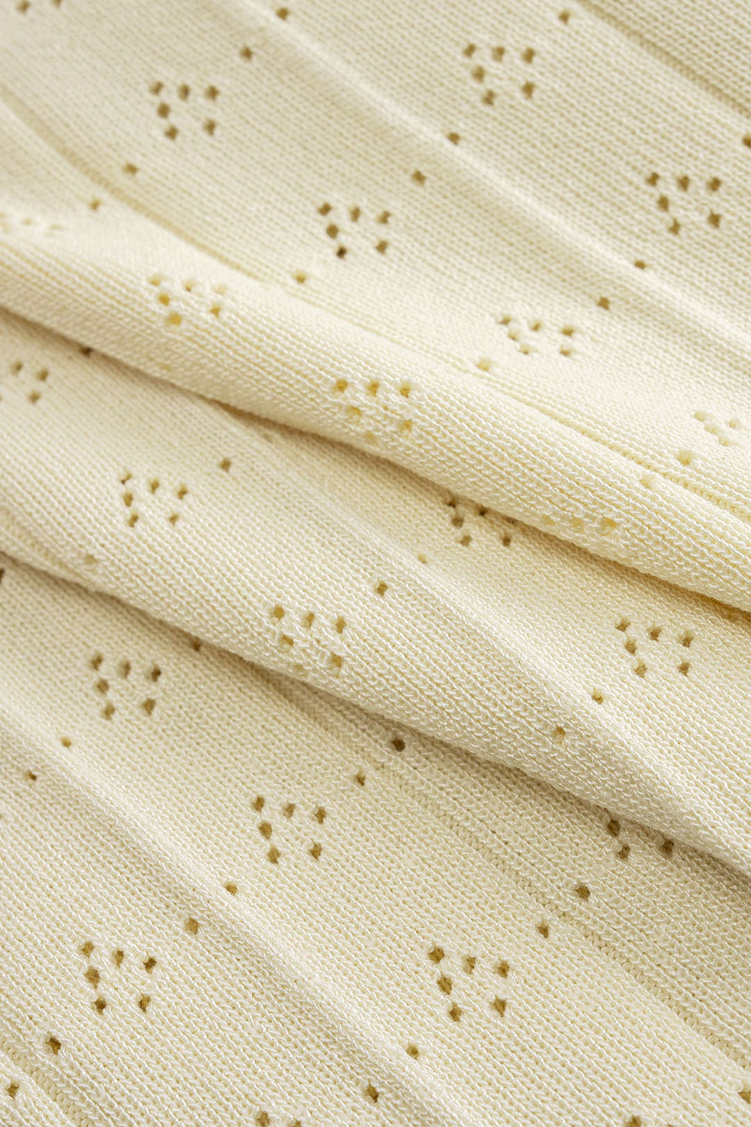 Knit Round Neck Hollow Out Pearls Decor Sleeveless Dress