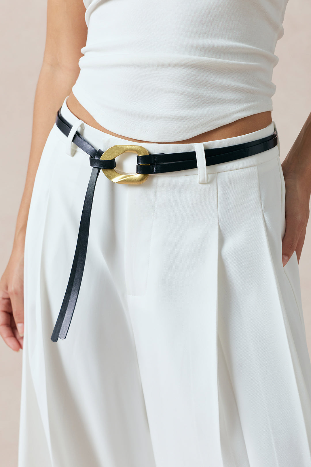 Ceinture en cuir à double boucle