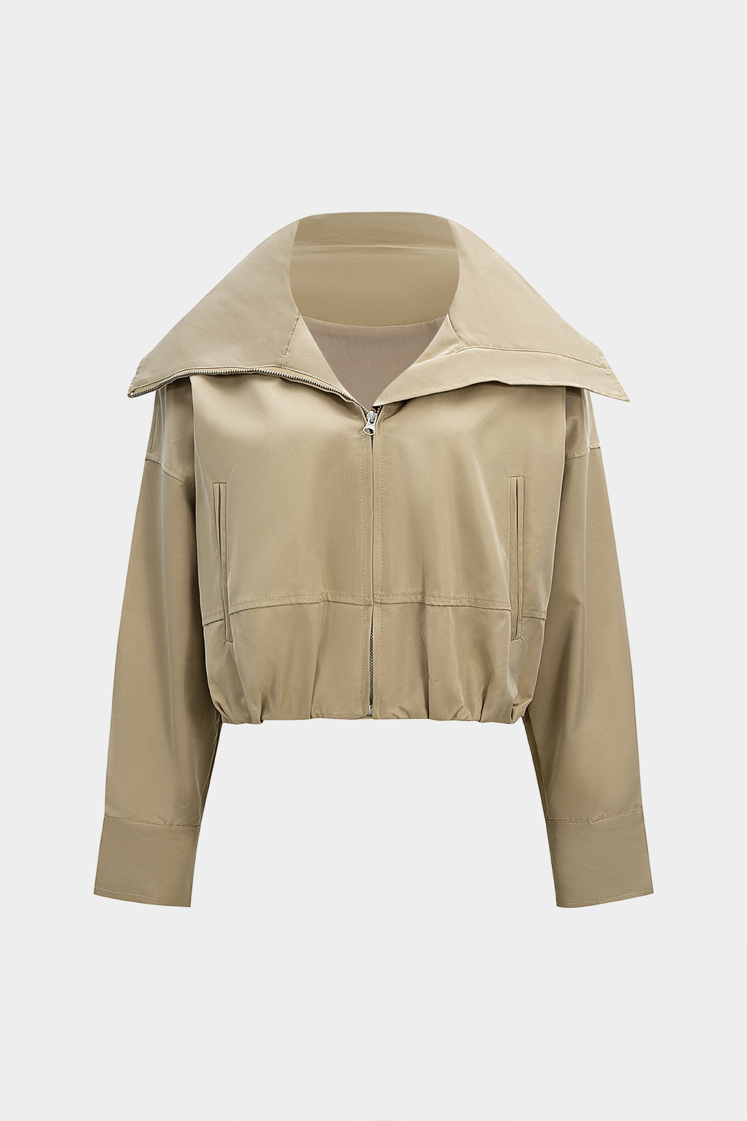 Lapel Zipper Cropped Jacket