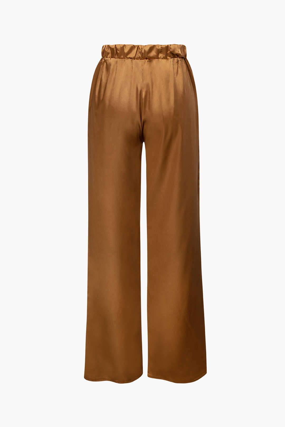 Ensemble chemise à manches longues boutonnée en satin et pantalon