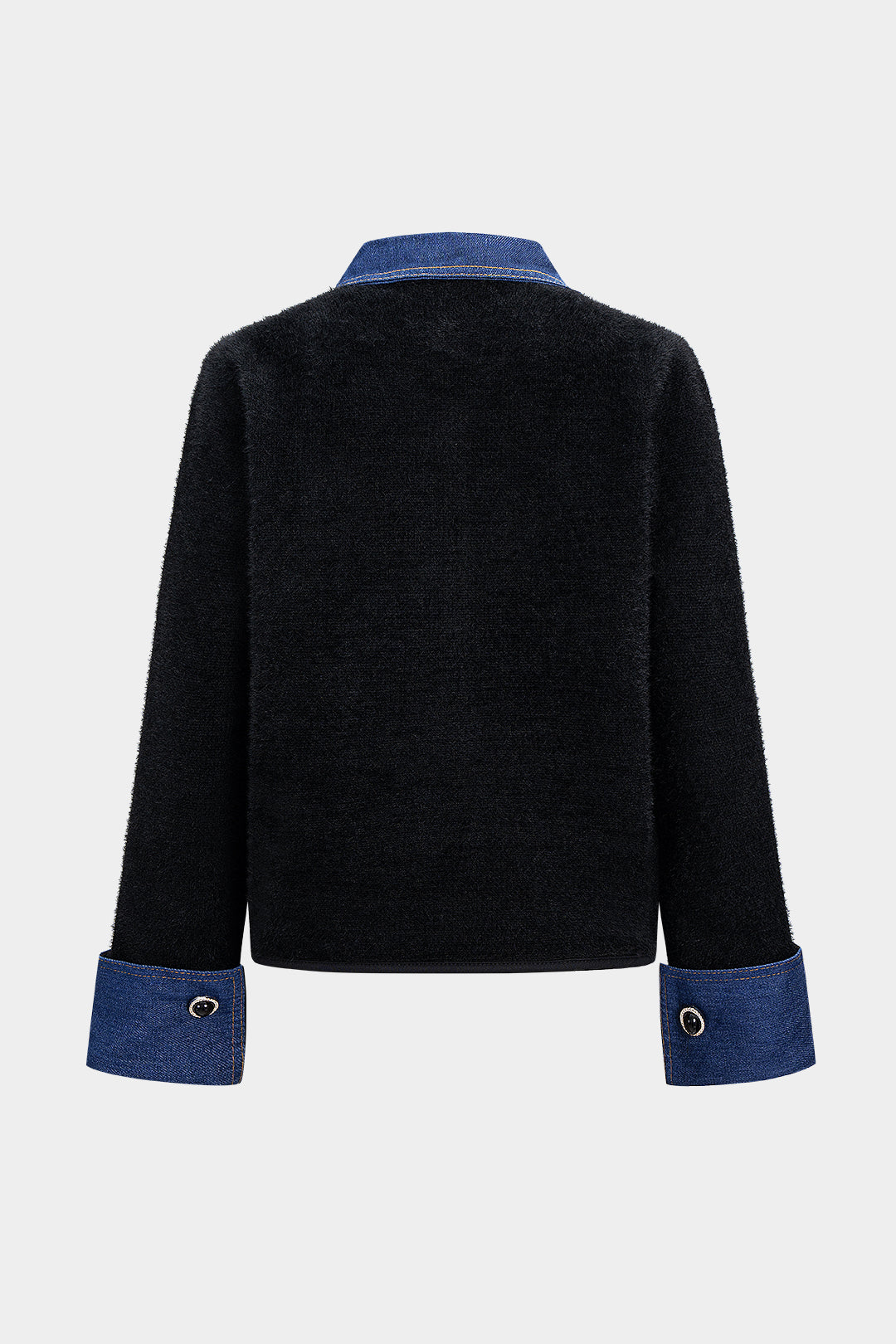 Knit Button Patchwork Jacket