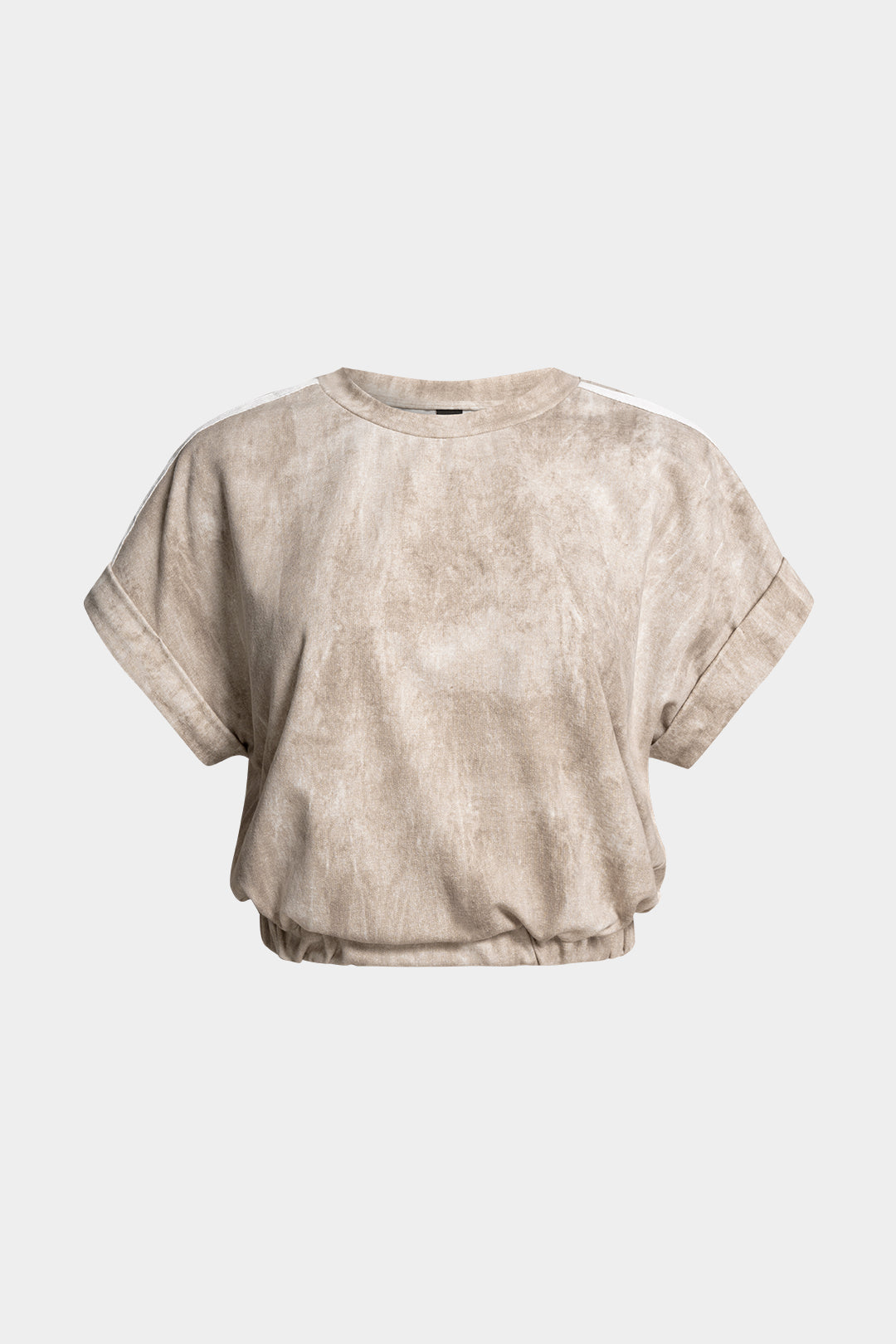 Gestreiftes Rundhals-T-Shirt mit kurzen Ärmeln