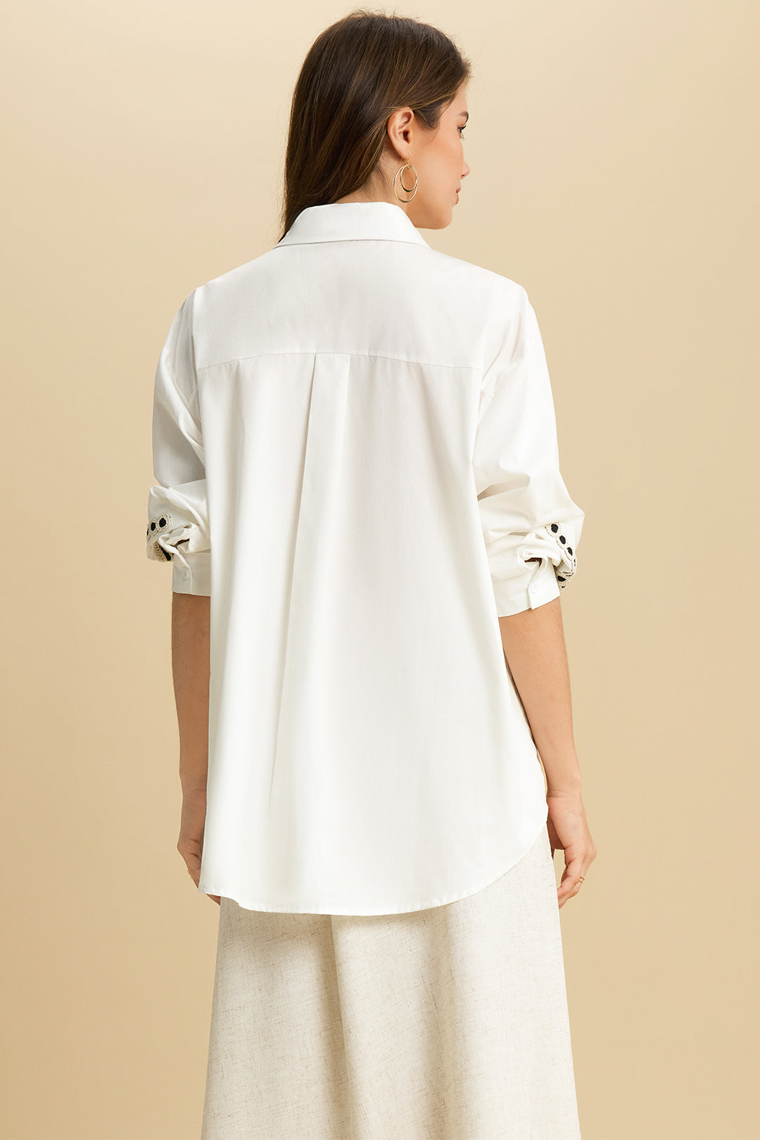 Appliques Button Long-Sleeve Shirt