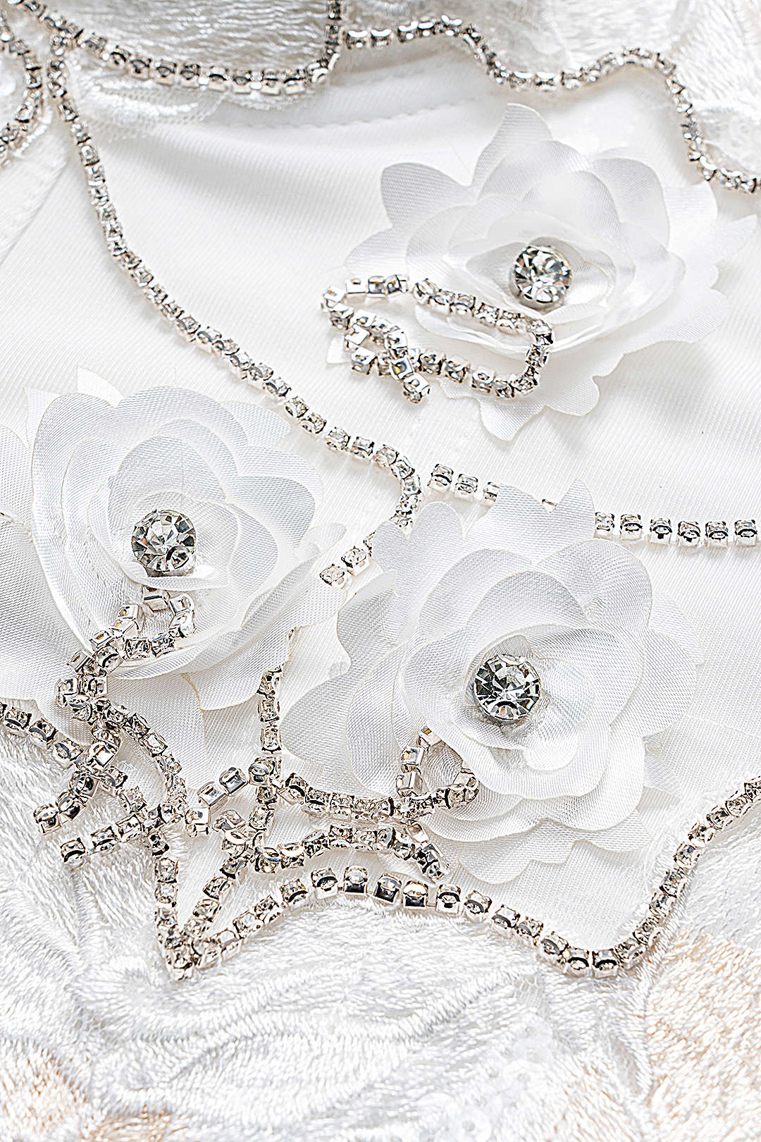 Caraco bustier brodé floral 3D avec strass