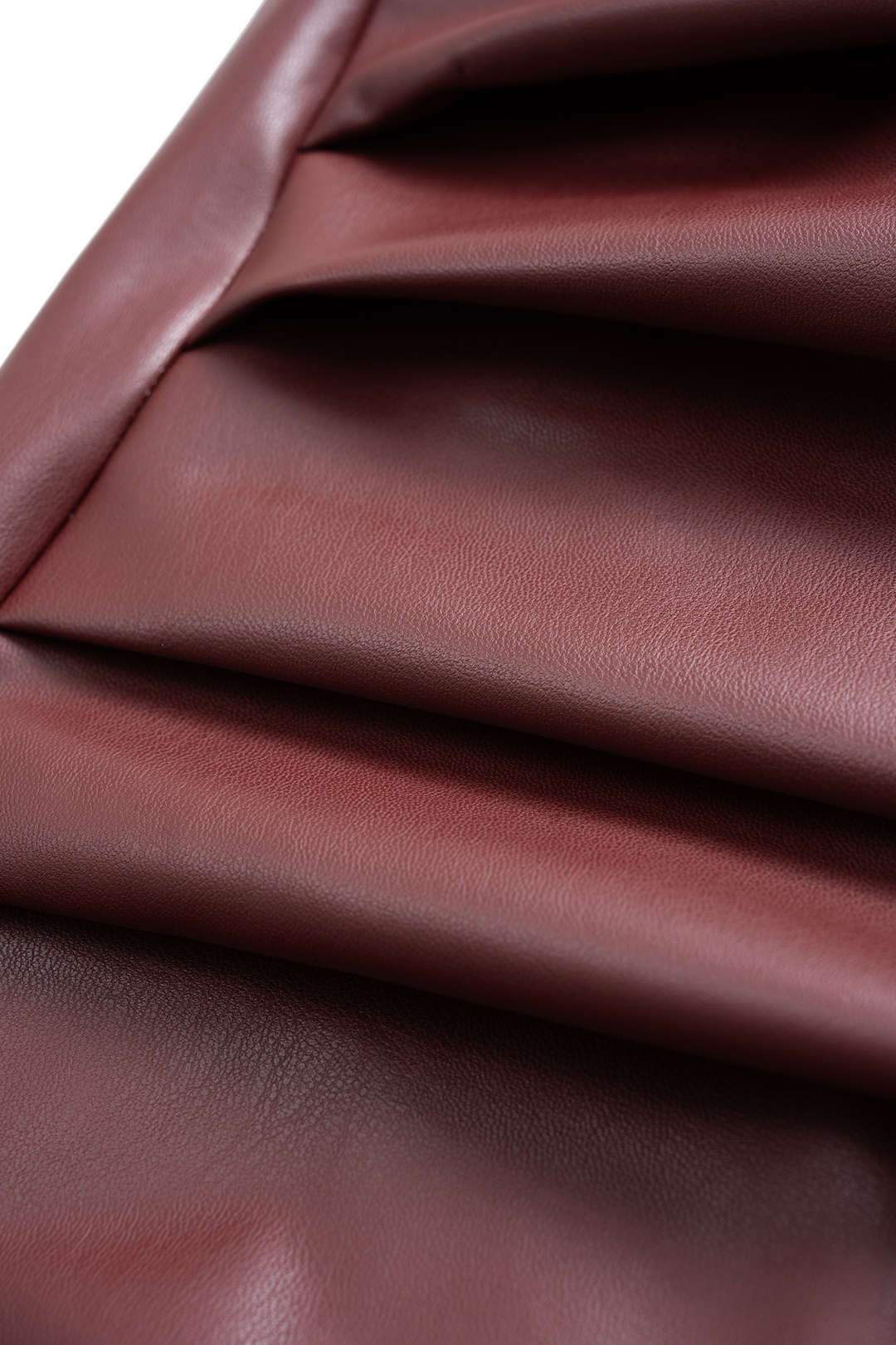 Faux Leather Asymmetrical Ruched High Waist Skirt