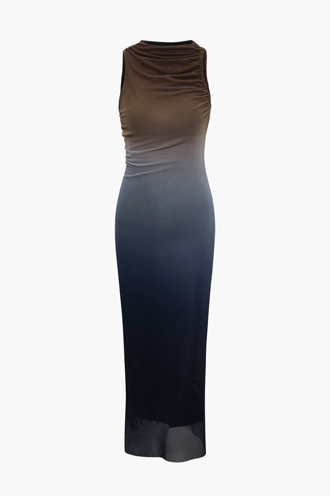 Robe midi sans manches en maille ombrée
