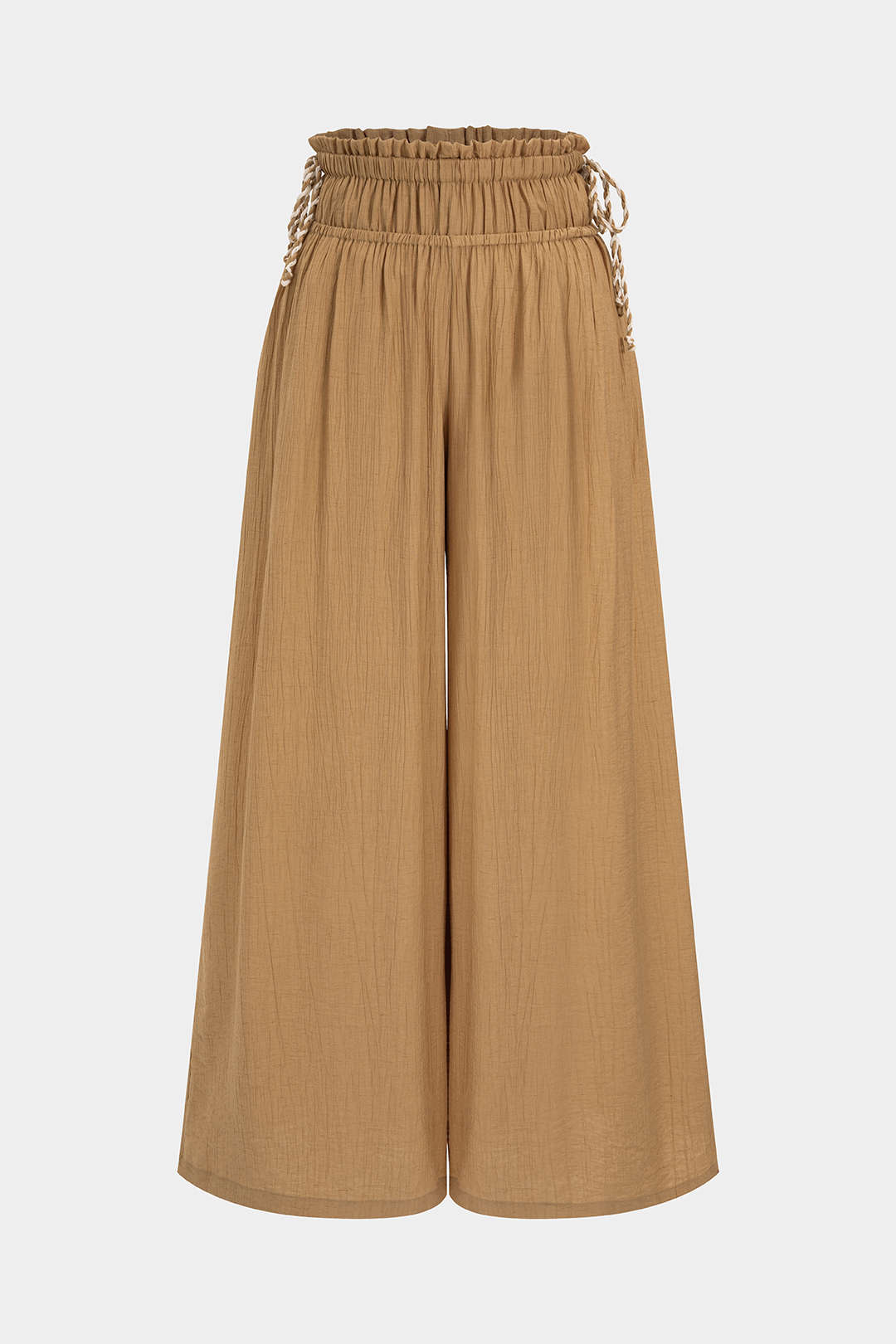 Hose mit Schnürbund, geraffter Taille und weitem Bein