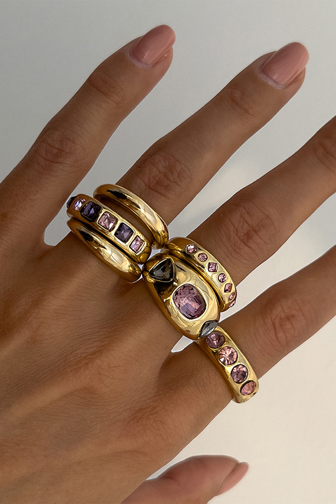 Colorful Diamond Metal Open Ring