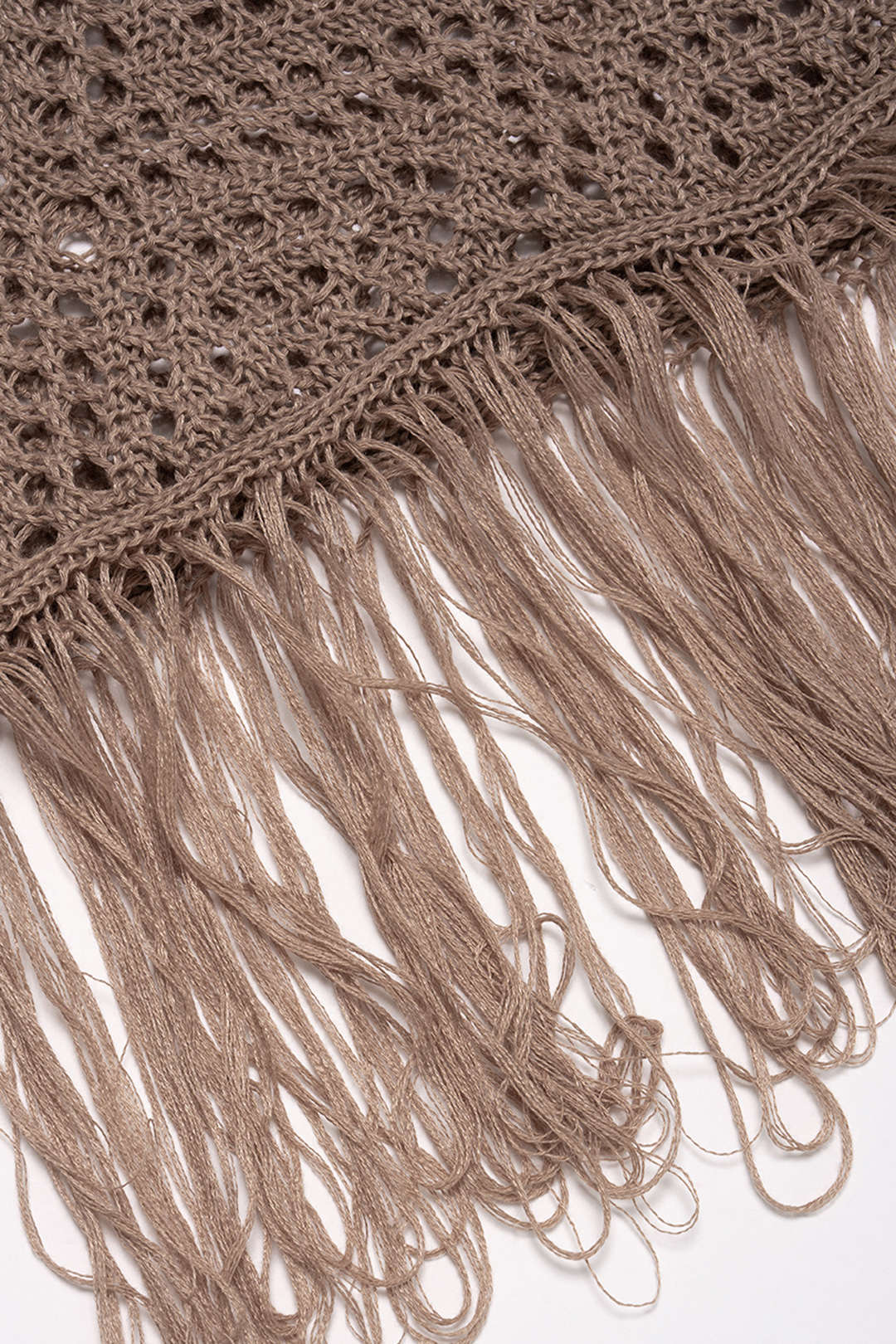 Knit Hollow Out Fringe Halter Neck Tie-Up Cami Top And Asymmetrical Skirt Set