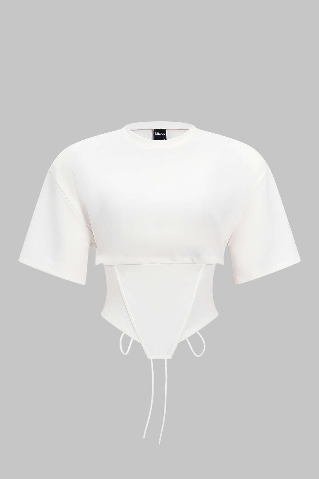 T-shirt à manches courtes et taille corsetée