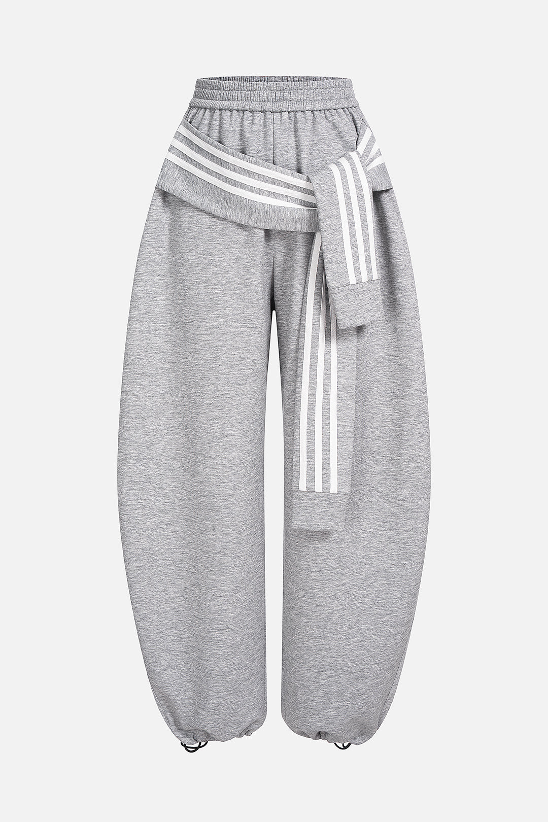 Contrast Striped Knotted High Waist Pants