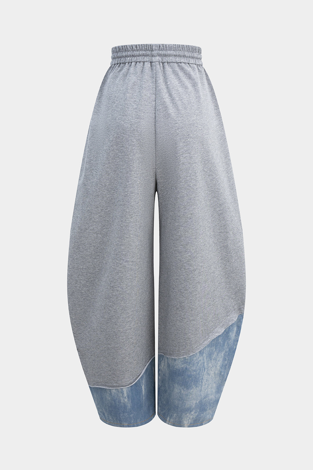 Jeans-Patchwork-Hose mit Kordelzug und asymmetrischem Schnitt