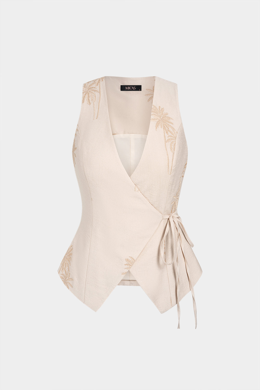 Besticktes Tanktop mit Schleifendetail vorne