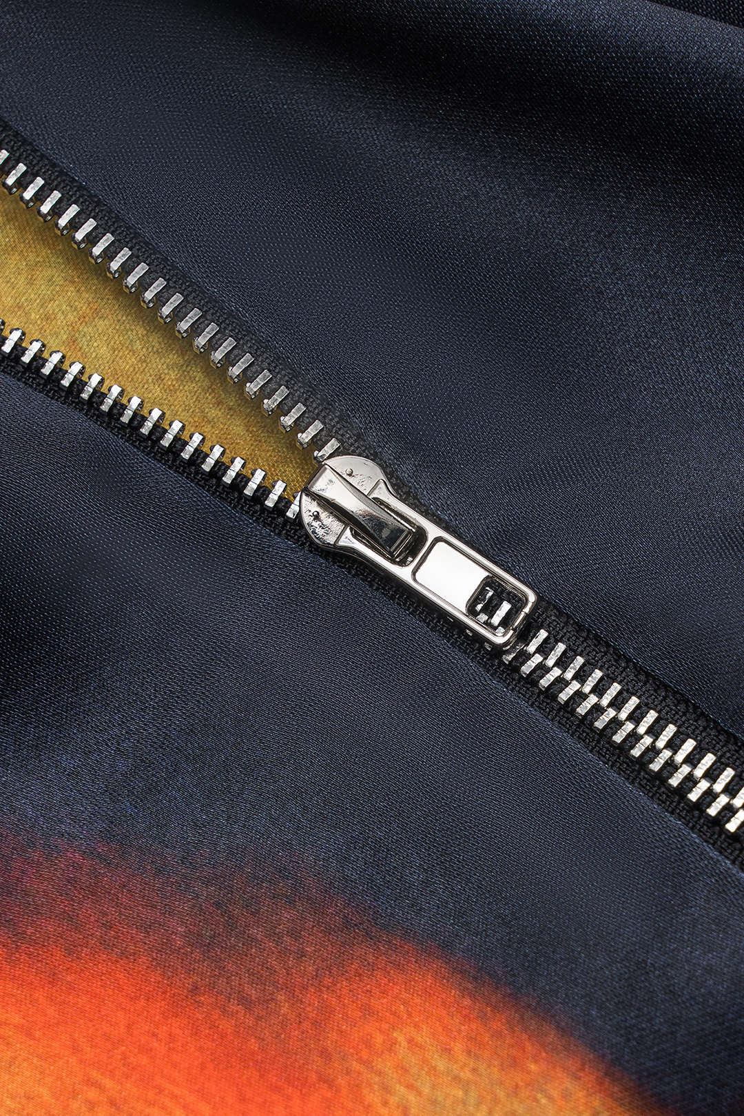 Ombre Print Satin Tie Up Zipper Cami Top