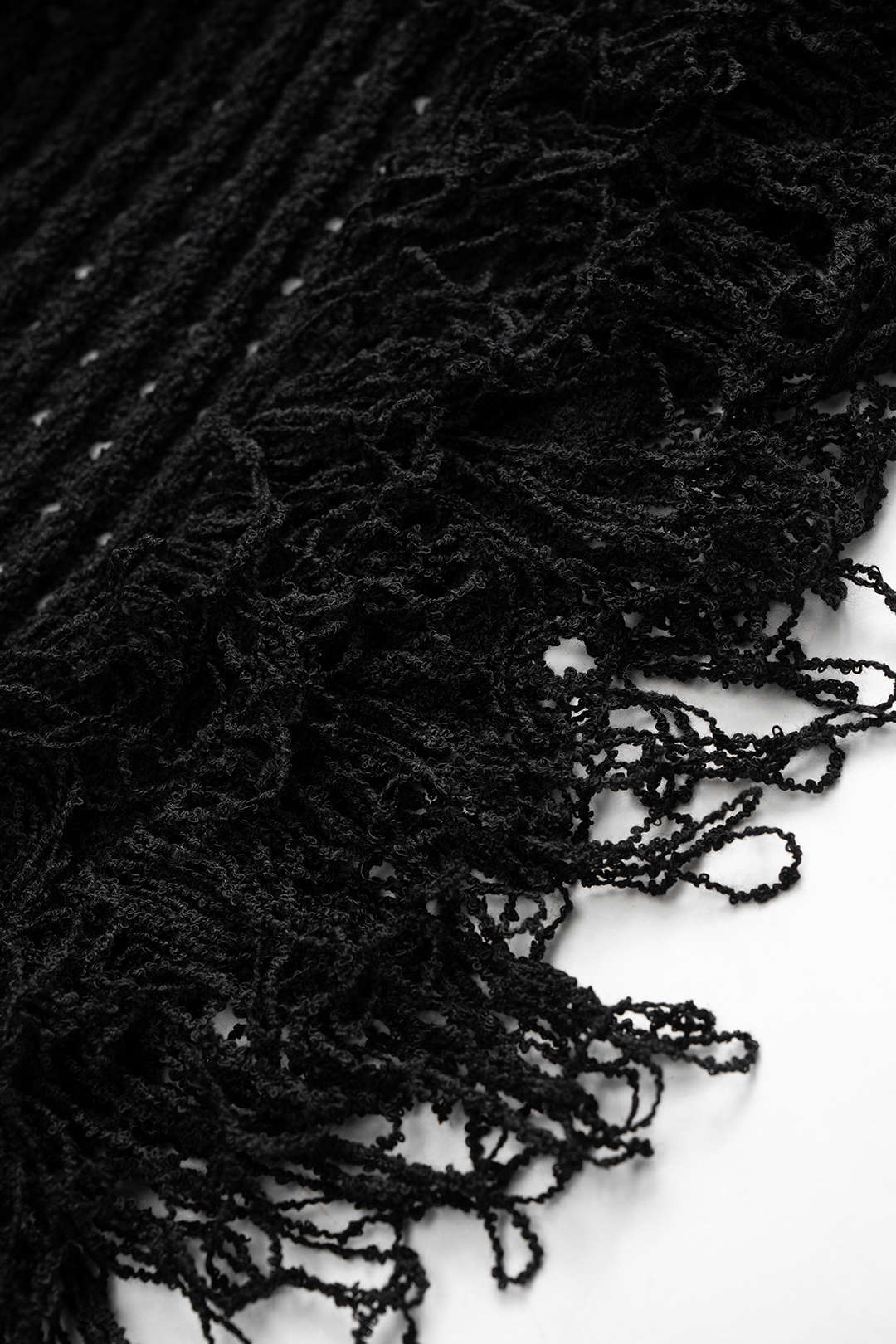 Knit Fringe Cut Out Long-Sleeve Top