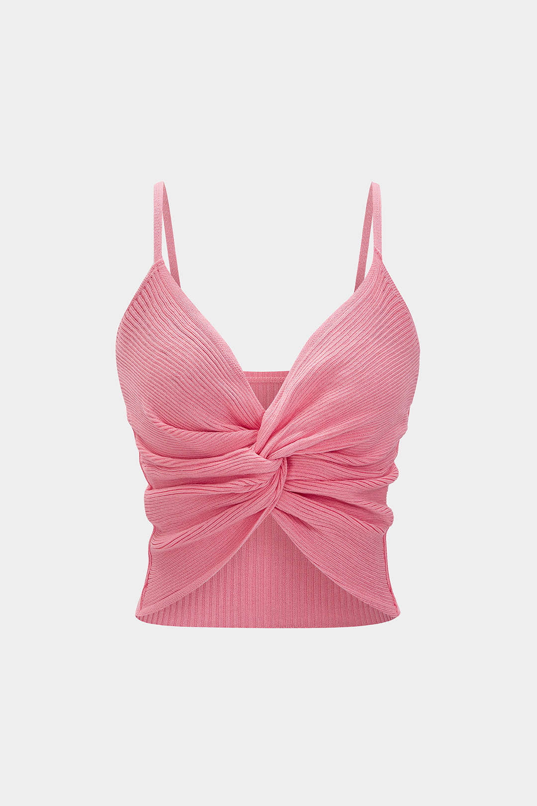 Strick-V-Ausschnitt Twist-Knoten Cami-Top